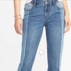 Old Navy Perfect Straight Two- tone Jean